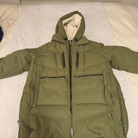 092 Classics Women's Thickened Down Jacket, Color: Peat Moss, Size: Small - Picture 3 of 5